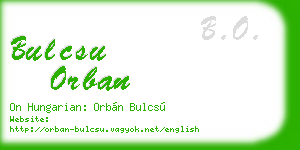 bulcsu orban business card